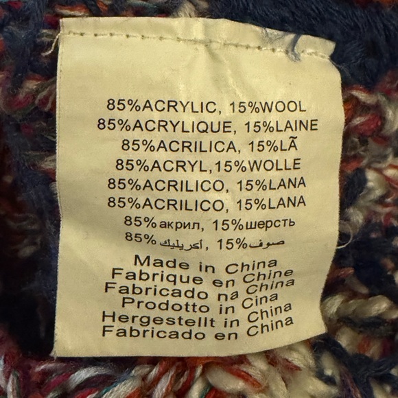 Desigual Chunky Multicolor Knit Y2K Style Turtleneck Long Sleeve Sweater Top - Picture 10 of 13